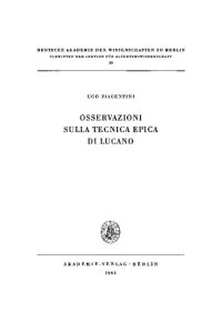 cover of the book Osservazioni sulla tecnica epica di Lucano