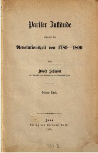 cover of the book Pariser Zustände während der Revolutionszeit von 1789-1800