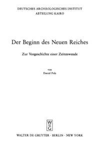 cover of the book Der Beginn des Neuen Reiches: Zur Vorgeschichte einer Zeitenwende