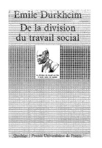 cover of the book De la division du travail social