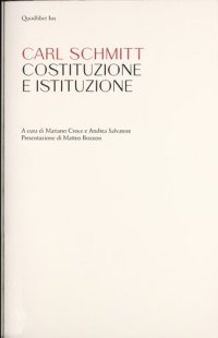 cover of the book Costituzione e istituzione