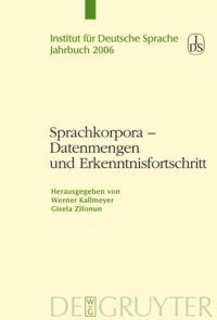 cover of the book Sprachkorpora – Datenmengen und Erkenntnisfortschritt