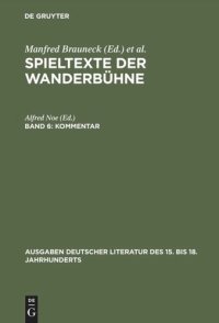 cover of the book Spieltexte der Wanderbühne: Band 6 Kommentar zu Band I–V