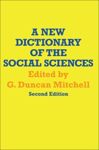 cover of the book A New Dictionary of the Social Sciences