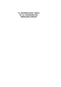 cover of the book La documentación griega de la cancillería del emperador Adriano