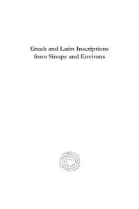 cover of the book Greek and Latin Inscriptions from Sinope and Environs