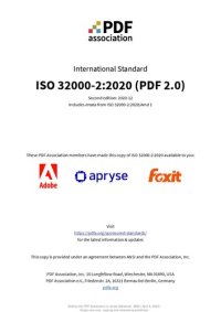 cover of the book ISO 32000-2:2020 (PDF 2.0)