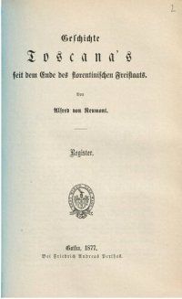 cover of the book Geschichte Toscanas seit dem Ende des florentinischen Freistaates / Register