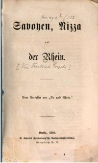 cover of the book Savoyen, Nizza und der Rhein