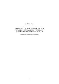 cover of the book Esbozo de una moral sin obligación ni sanción