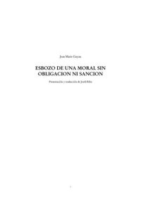 cover of the book Esbozo de una moral sin sanción ni obligación