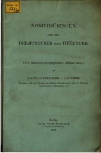 cover of the book Nordthüringen und die Hermundurer oder Thüringer ; zwei historische Abhandlungen