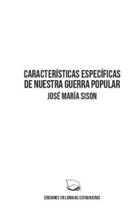 cover of the book Características específicas de nuestra guerra popular