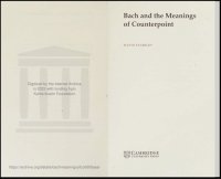 cover of the book Bach and the Meanings of Counterpoint