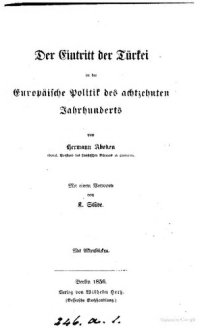 cover of the book Der Eintritt der Türkei in die Europäische Politik des Achtzehnten Jahrhundert