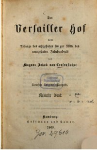 cover of the book Der Versailler Hof: vom Anfange des achtzehnten bis zur Mitte des neunzehnten Jahrhunderts