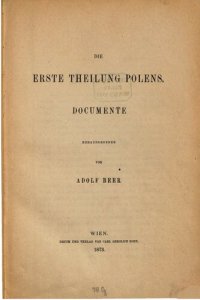 cover of the book Die erste Theilung [Teilung] Polens