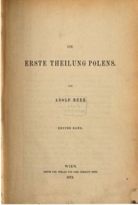 cover of the book Die erste Theilung [Teilung] Polens