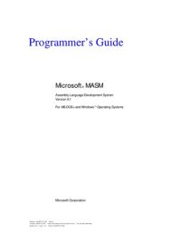 cover of the book Microsoft ® MASM Assembly-Language Development System Version 6.1 For MS-DOS ® and Windows ™ Operating Systems