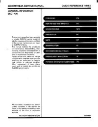 cover of the book 2002-2003 Subaru Impreza (incl. WRX) Factory Service Manual