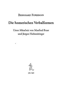 cover of the book Die homerischen Verbalformen