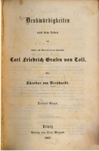 cover of the book Denkwurdigkeiten aus dem Leben Carl Friedrich Grafen von Toll