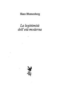 cover of the book La legittimità dell'età moderna