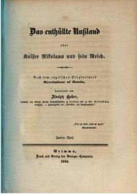 cover of the book Das enthüllte Russland oder Kaiser Nikolaus und sein Reich