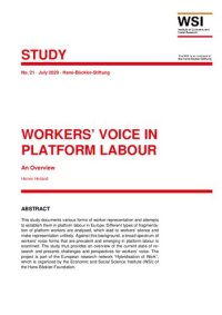 cover of the book Workers' Voice in Platform Labour. An Overview