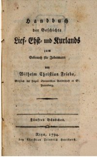 cover of the book Handbuch der Geschichte Lief-, Esth- und Kurlands zum Gebrauch für Jedermann