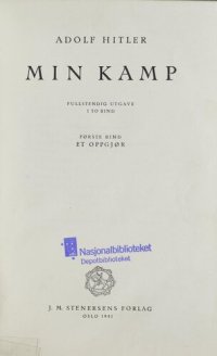 cover of the book Min kamp 1 : Et Oppgjør