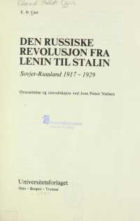 cover of the book Den russiske revolusjon fra Lenin til Stalin : Sovjet-Russland 1917-1929