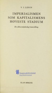 cover of the book Imperialismen som kapitalismens : høyeste stadium  en allmennfattelig framstilling