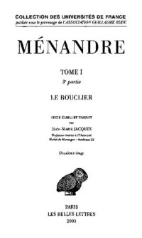 cover of the book Ménandre: Tome I, 3e partie : Le Bouclier