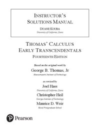 cover of the book Instructor's Solutions Manual Thomas' Calculus Early Transcendentals Fourteenth Edition