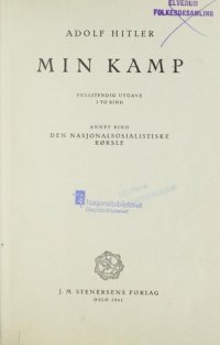 cover of the book Min kamp 2 : Den nasjonalsosialistiske rørsle