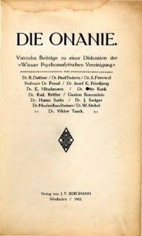 cover of the book Die Onanie. Vierzehn Beiträge zu einer Diskussion der Wiener Psychoanalytischen Vereinigung