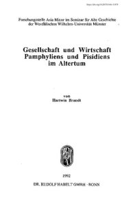 cover of the book Gesellschaft und Wirtschaft Pamphyliens und Pisidiens im Altertum