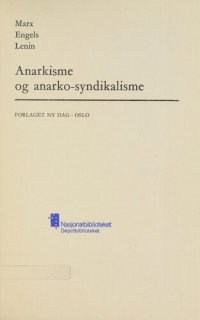 cover of the book Anarkisme og anarko-syndikalisme