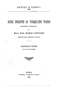 cover of the book Rime inedite di Torquato Tasso