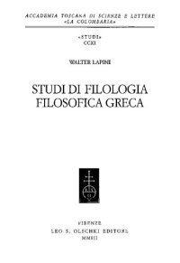 cover of the book Studi di filologia filosofica greca