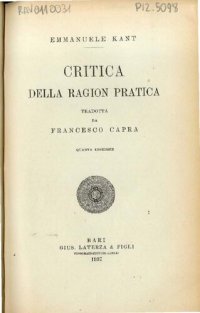 cover of the book Critica della ragion pratica