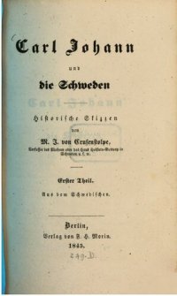 cover of the book Carl Johann und die Schweden : Eine historische Skizze