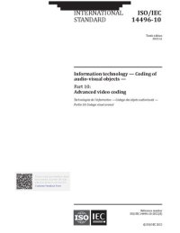 cover of the book ISO/IEC 14496-10:2022 - Information technology - Coding of audio-visual objects - Part 10: Advanced video coding