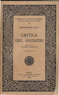 cover of the book Critica del Giudizio