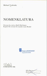 cover of the book Nomenklatura