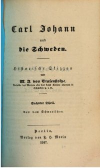 cover of the book Carl Johann und die Schweden : Eine historische Skizze