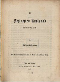 cover of the book Die Schlachten Russlands von 1700 bis 1831