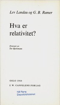 cover of the book Hva er relativitet?