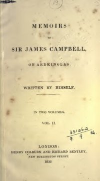 cover of the book Memoirs of Sir James Campbell, of Ardkinglas